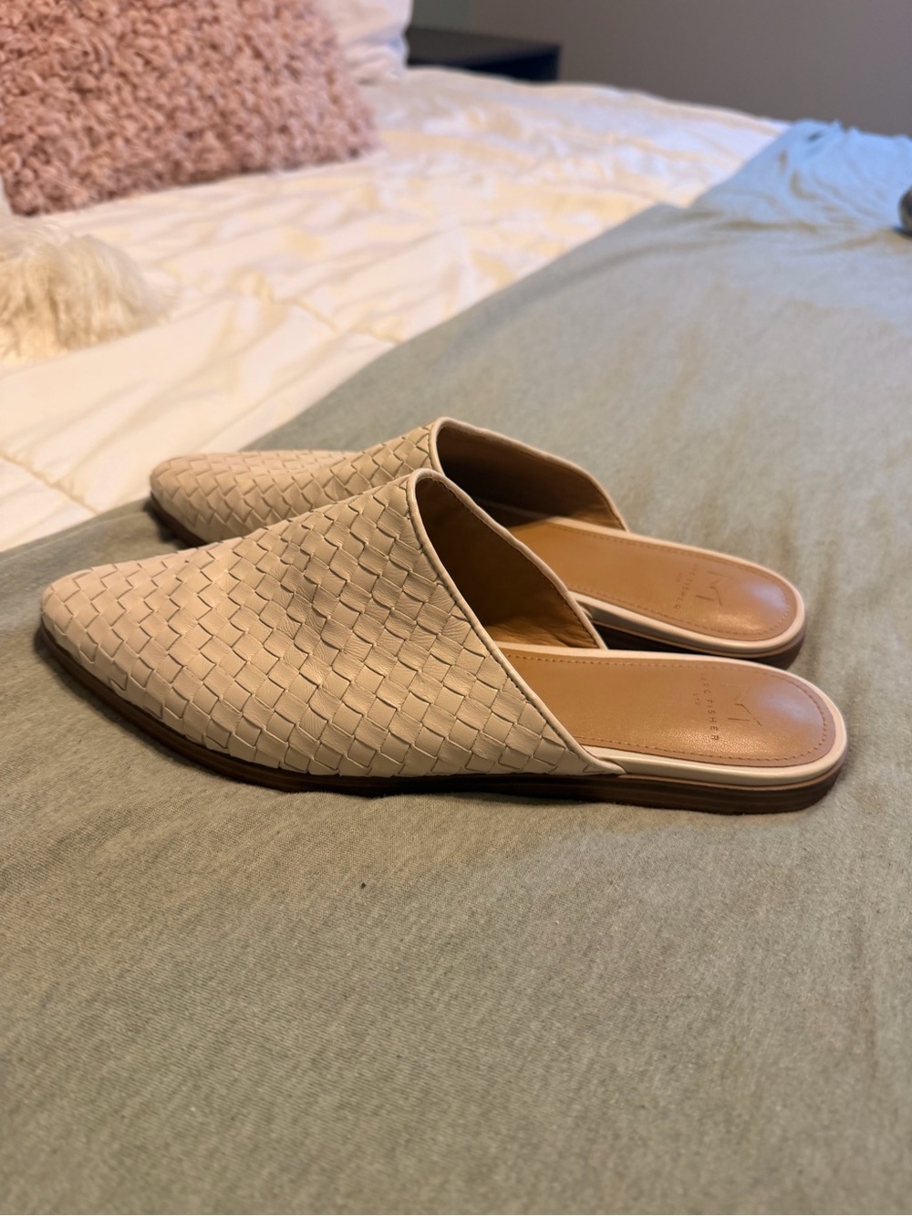 Marc Fisher woven Slip-On Mule Flats